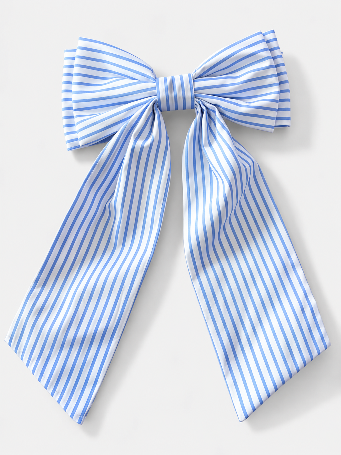 Barrette à nœud rayé bleu et blanc