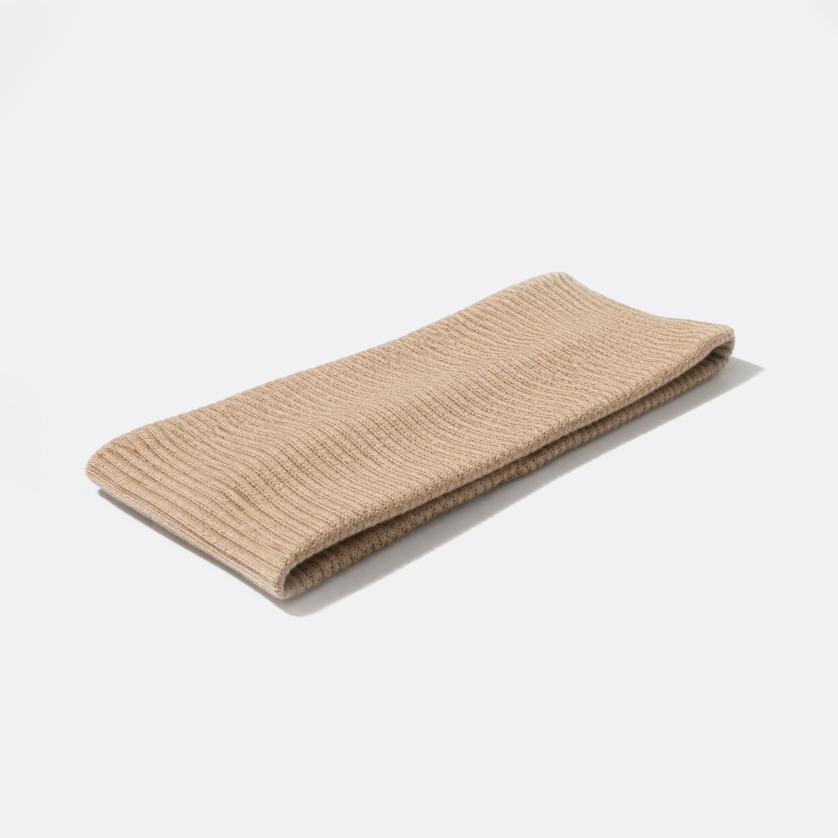 Bandeau côtelé en tissu beige