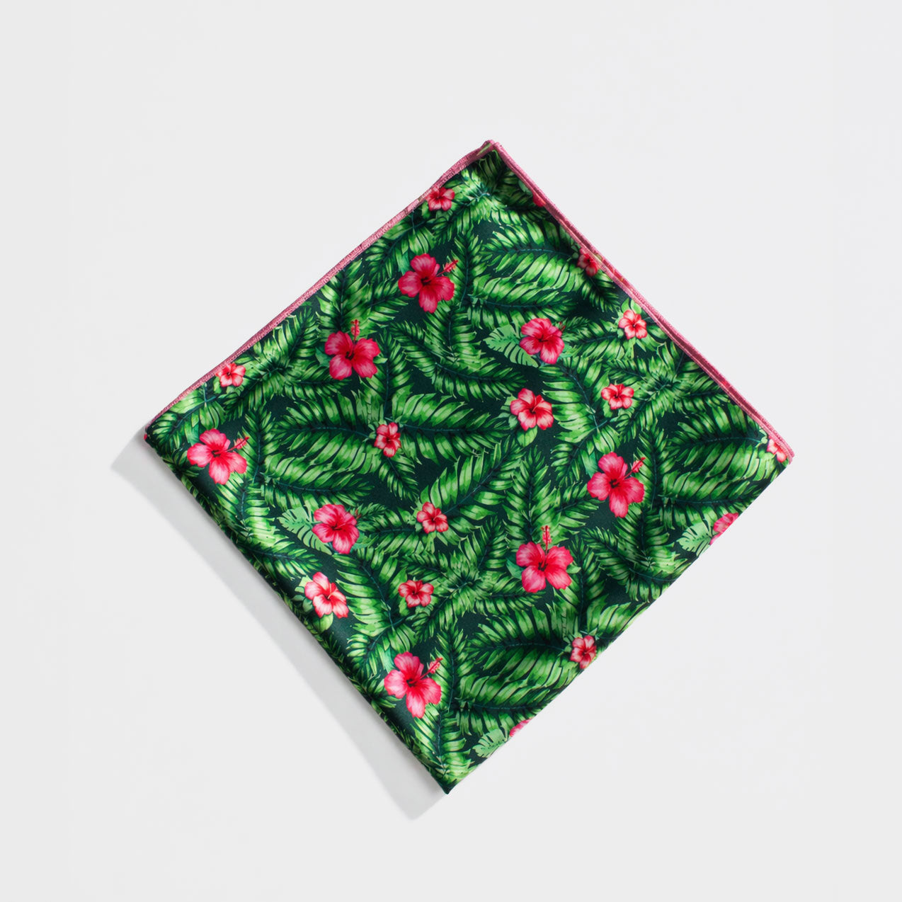 Foulard soyeux à imprimé floral tropical