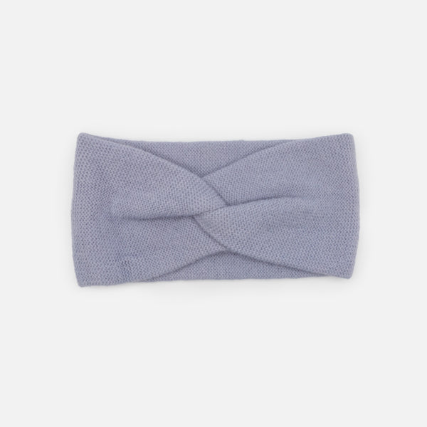 Charger l&#39;image dans la galerie, Bandeau bleu poudre en tricot à petites mailles avec boucle
