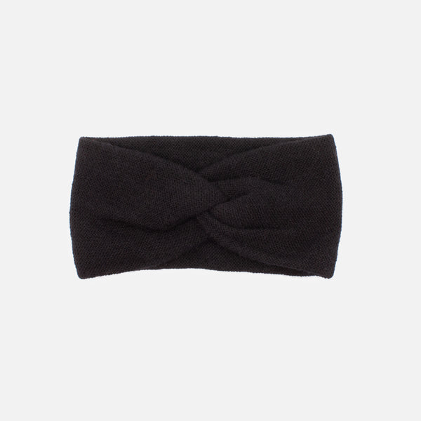 Load image into Gallery viewer, Black small knit headband with buckle
