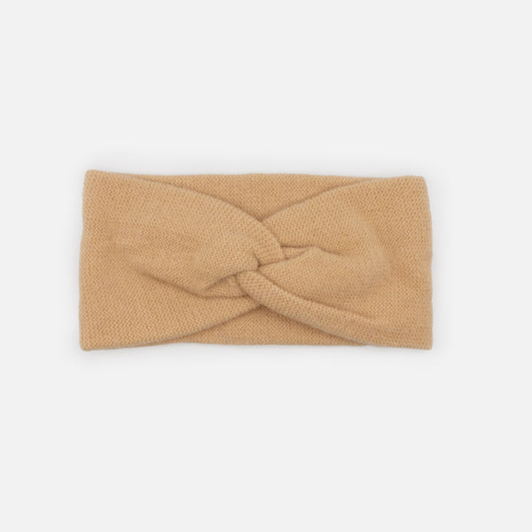 Load image into Gallery viewer, Beige small-knit knit headband with buckle
