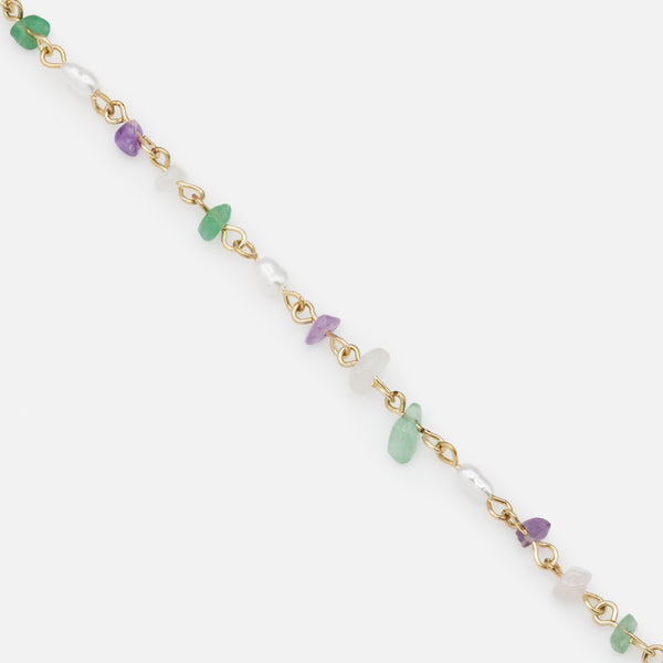 Load image into Gallery viewer, Golden bracelet series of pearls and colored stones
