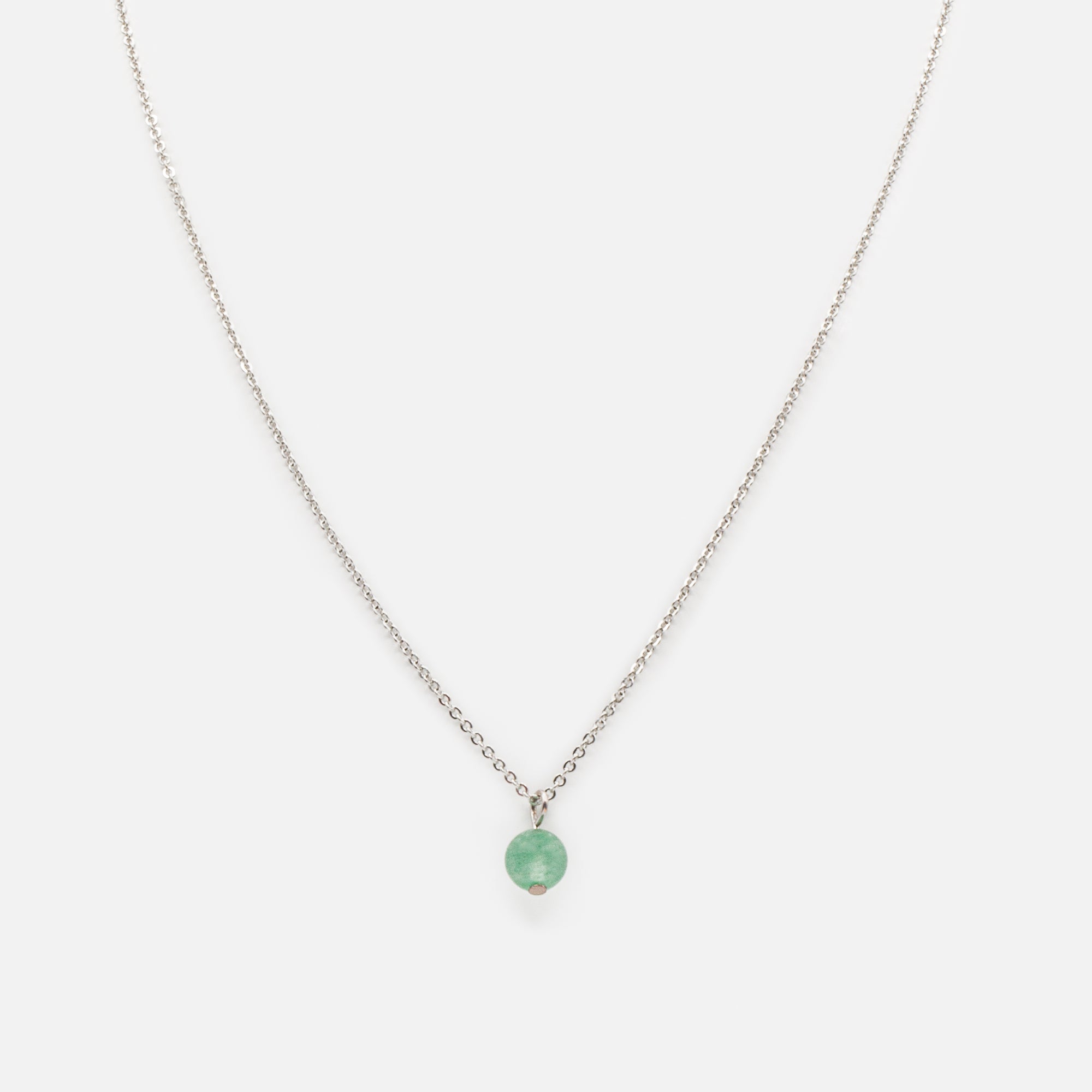 Silver necklace with turquoise sphere pendant