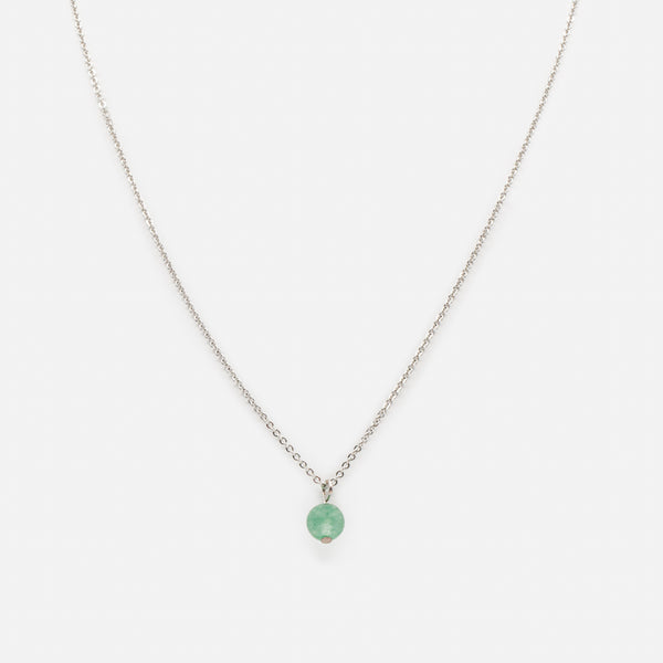 Charger l&#39;image dans la galerie, Collier argenté pendentif sphère turquoise
