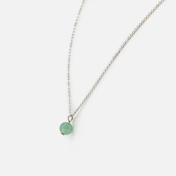 Charger l&#39;image dans la galerie, Collier argenté pendentif sphère turquoise
