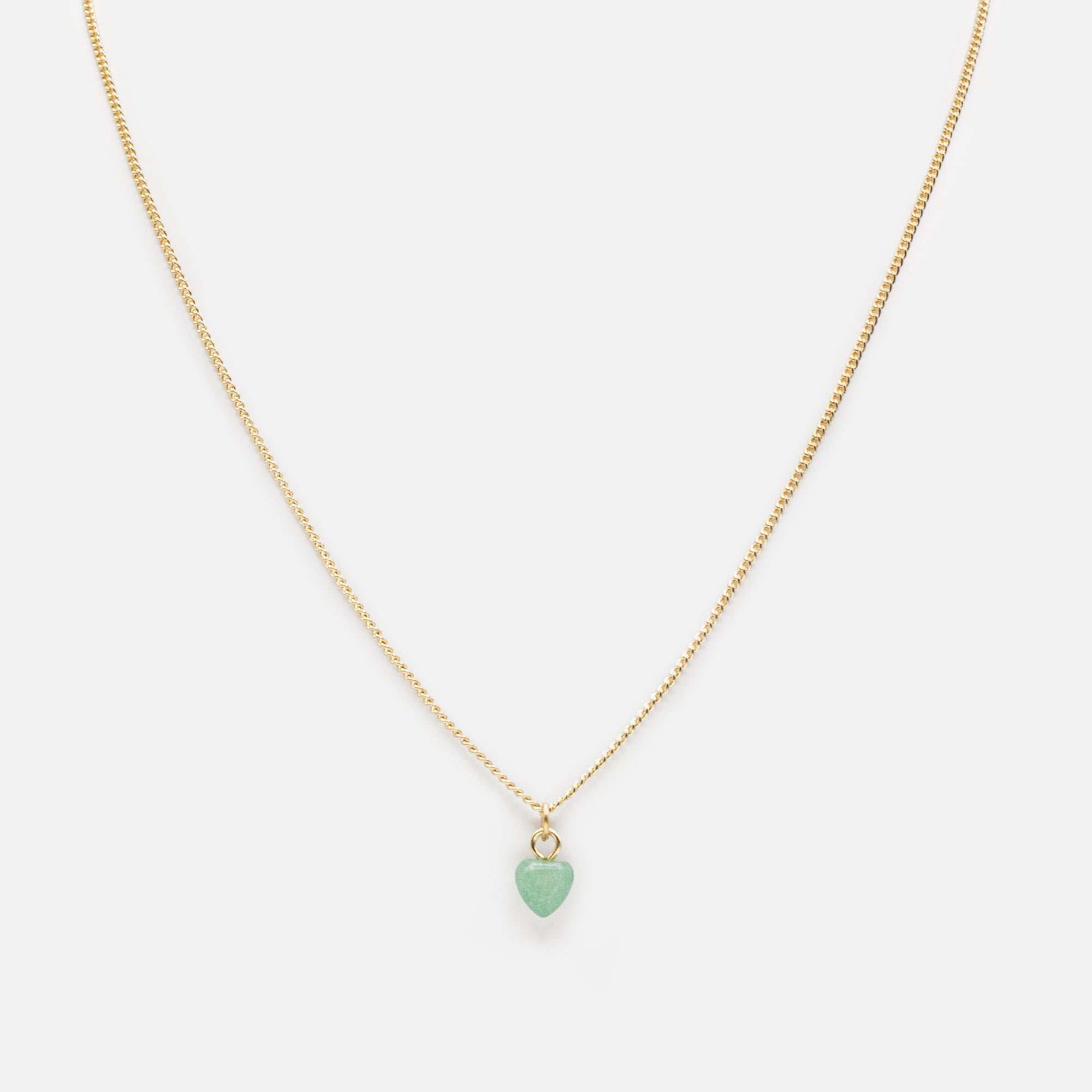 Collier doré pendentif coeur en pierre turquoise