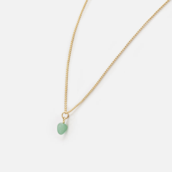 Load image into Gallery viewer, Golden turquoise stone heart pendant necklace
