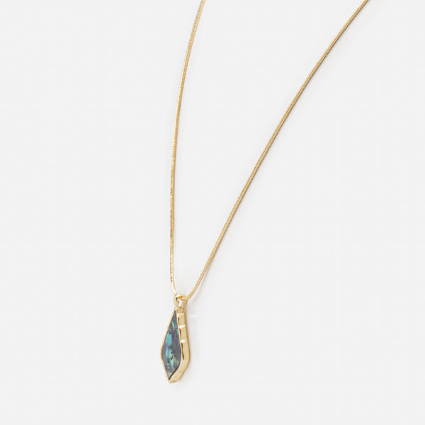 Load image into Gallery viewer, Imperfect diamond pendant gold necklace with multicolored stone
