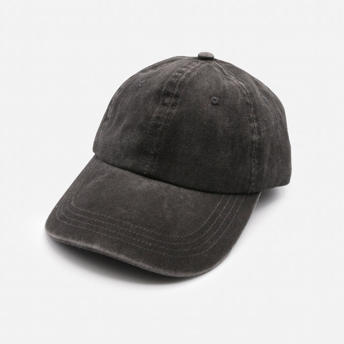 Casquette noire en denim délavé
