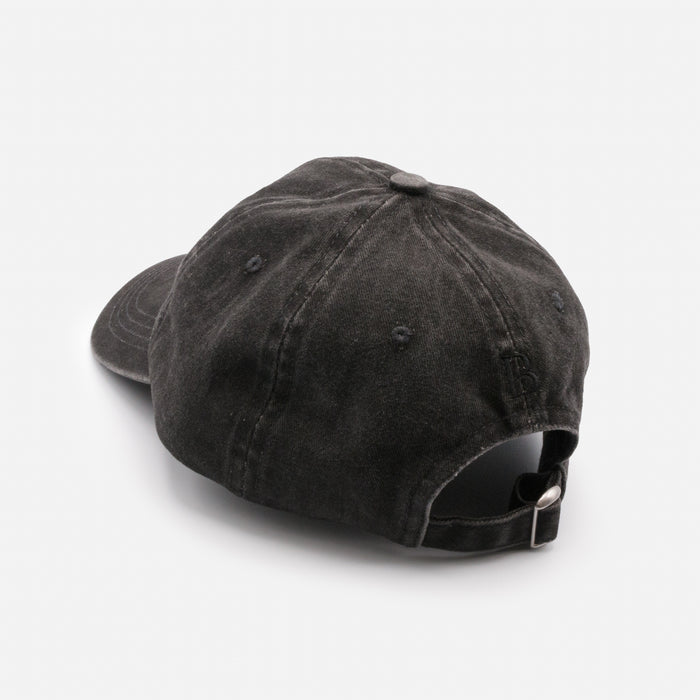 Casquette noire en denim délavé