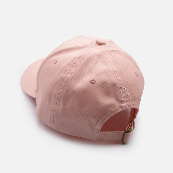 Load image into Gallery viewer, Pale pink cap with embroidered stem flowers
