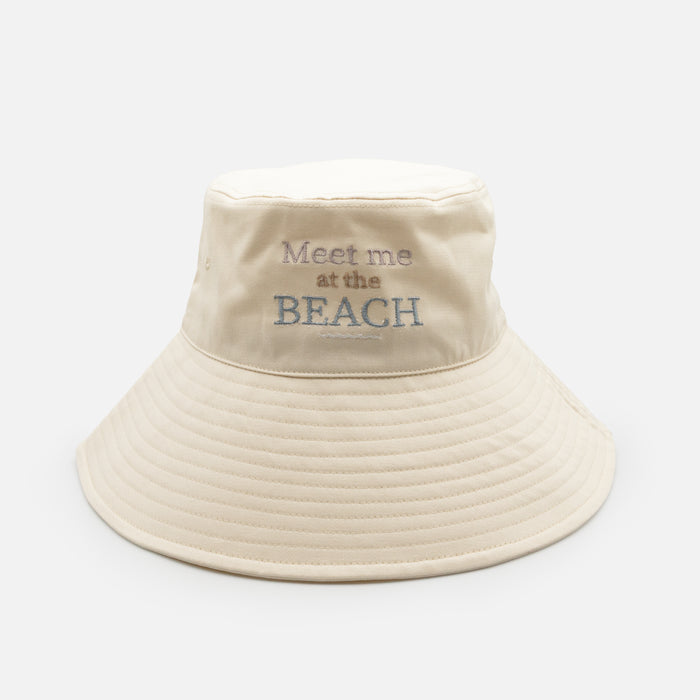 Chapeau souple ivoire "Meet me at the BEACH"