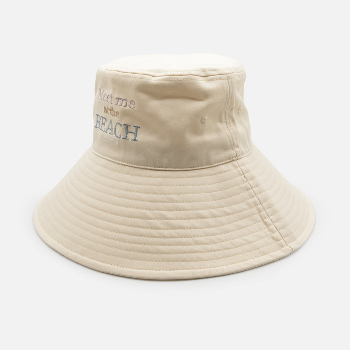 Chapeau souple ivoire "Meet me at the BEACH"