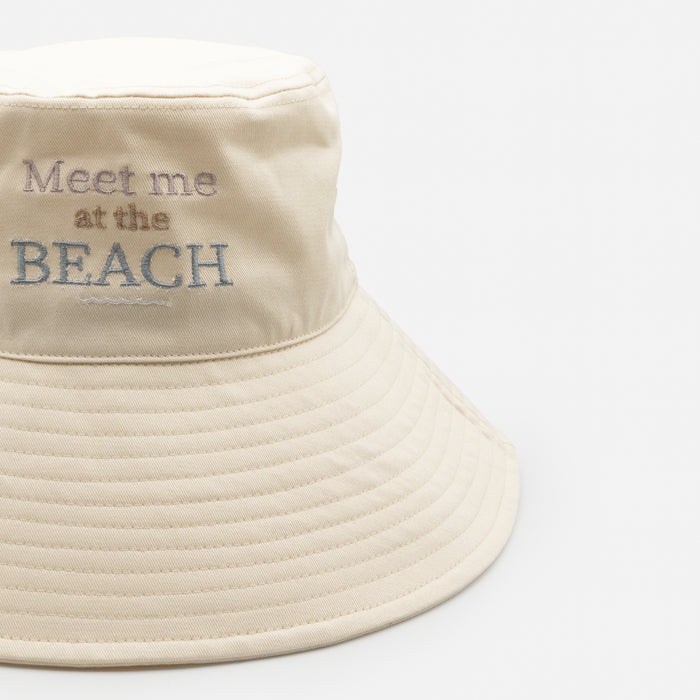 Chapeau souple ivoire "Meet me at the BEACH"