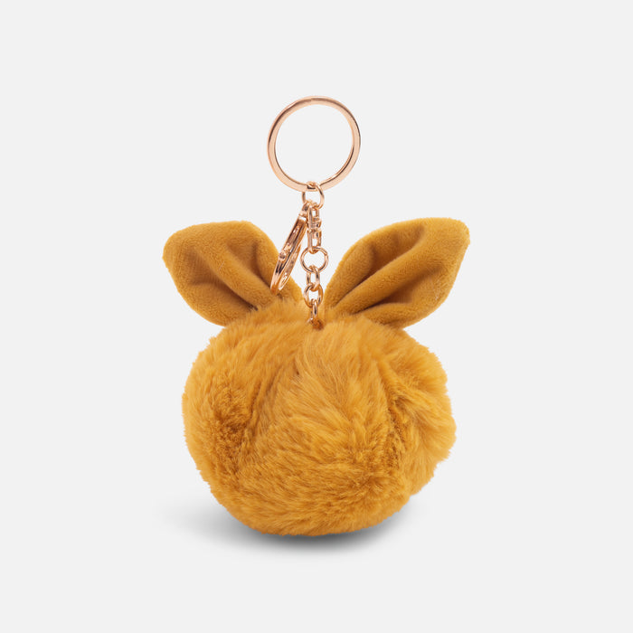 Porte-clés boule de poil ocre
