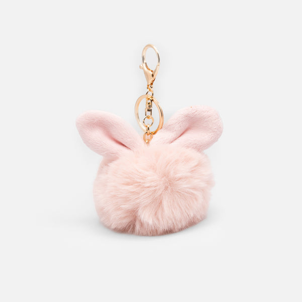 Load image into Gallery viewer, Pink fur ball keychain
