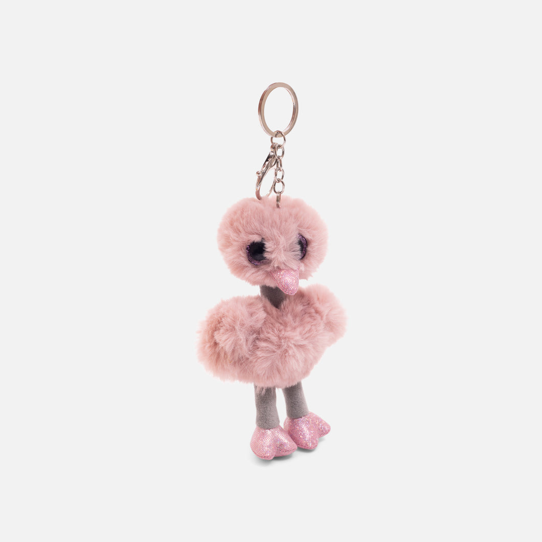 Pink ostrich keychain