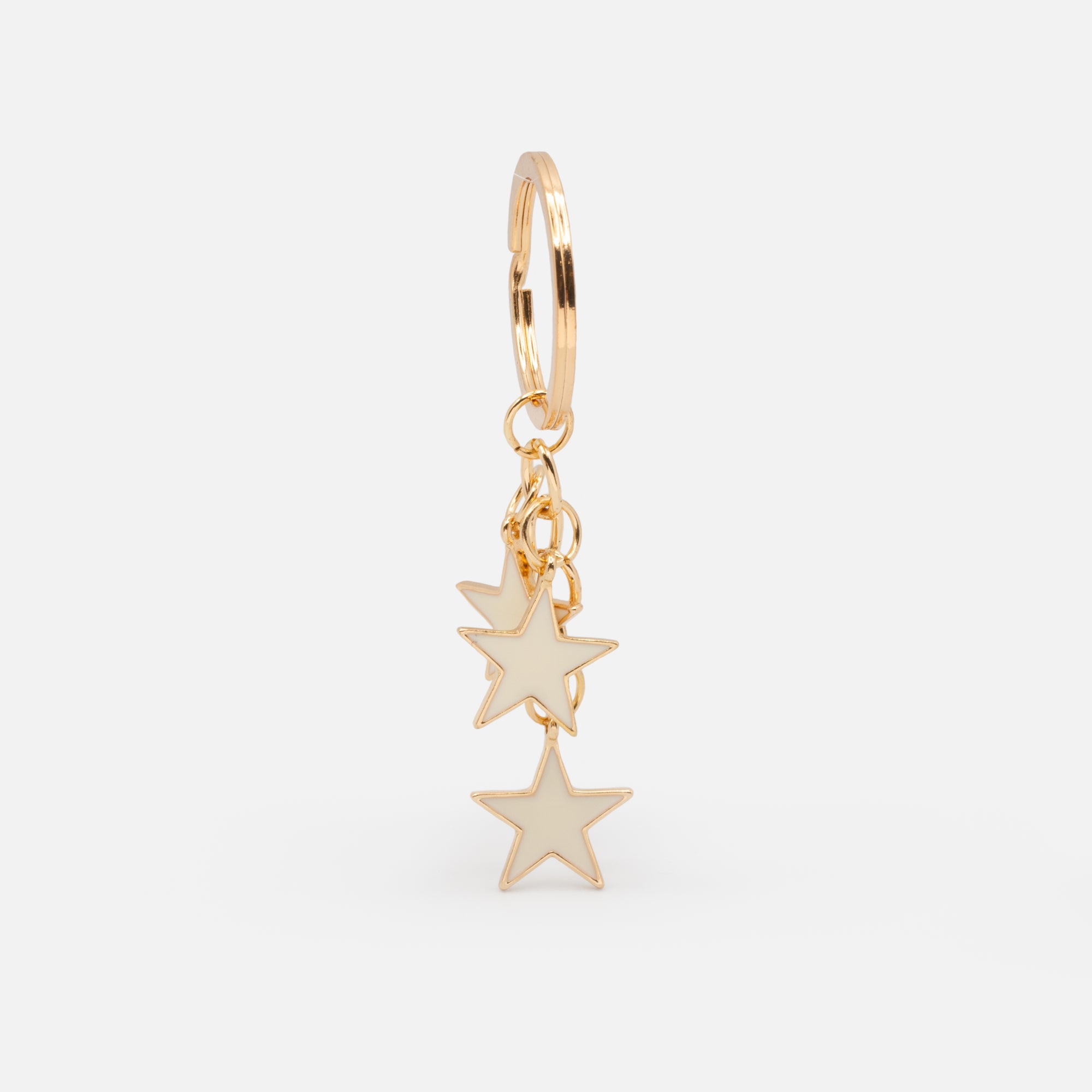 Gold ivory star key ring