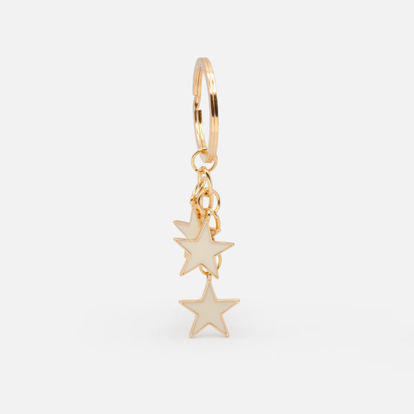 Load image into Gallery viewer, Gold ivory star key ring
