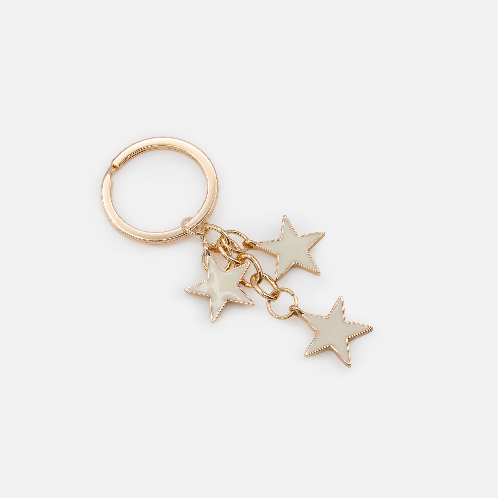 Gold ivory star key ring