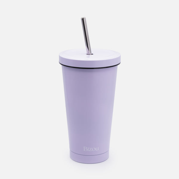 Load image into Gallery viewer, Lilac Travel Mug with Stainless Steel Straw
