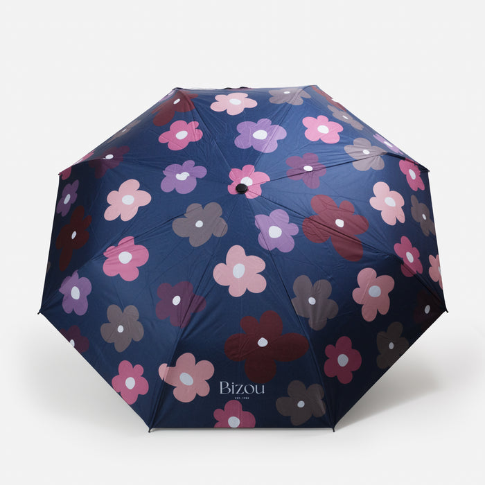 Parapluie marine avec fleurs colorées et sac de rangement