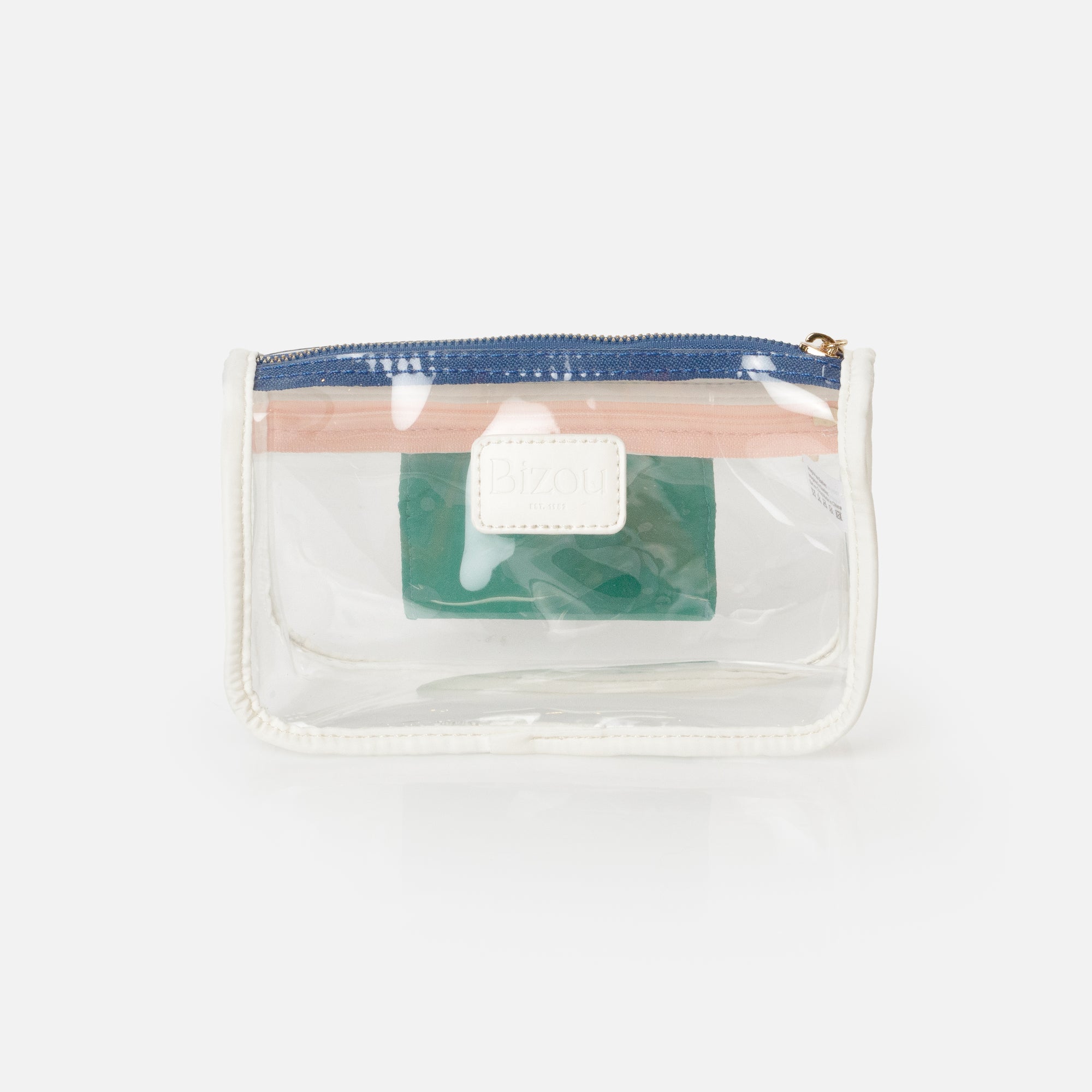 Pochette à cosmétiques translucide avec touches de couleurs