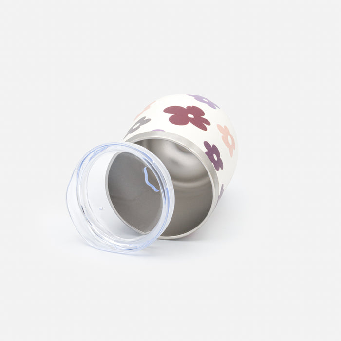 Tasse à vin blanche avec fleurs colorées en acier inoxydable
