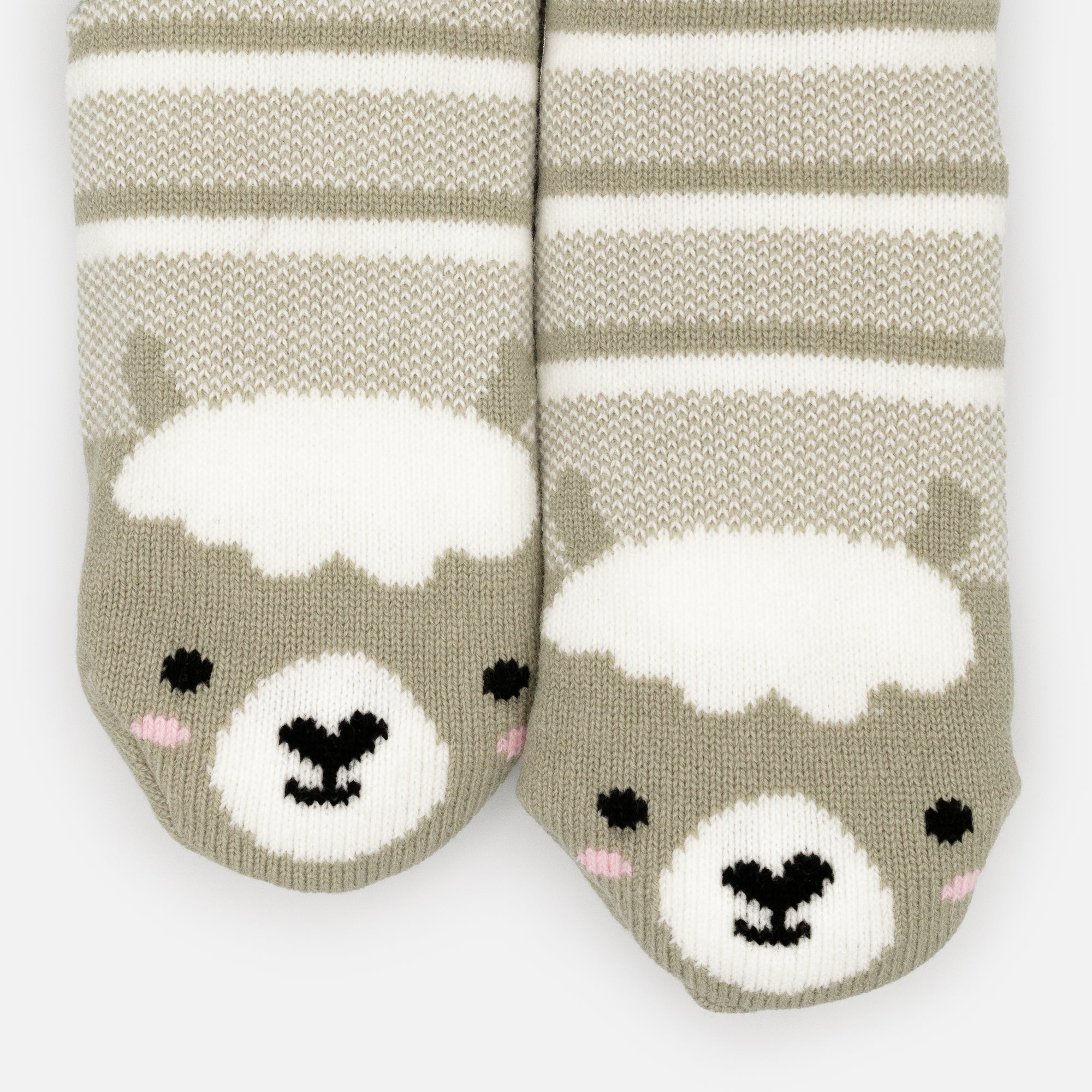 Llama slippers with pom poms