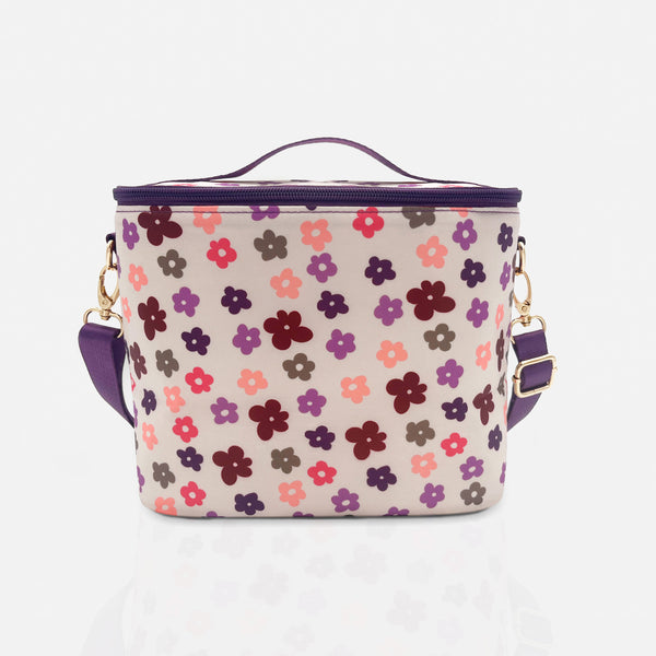 Load image into Gallery viewer, Blue lunch box with flower print

