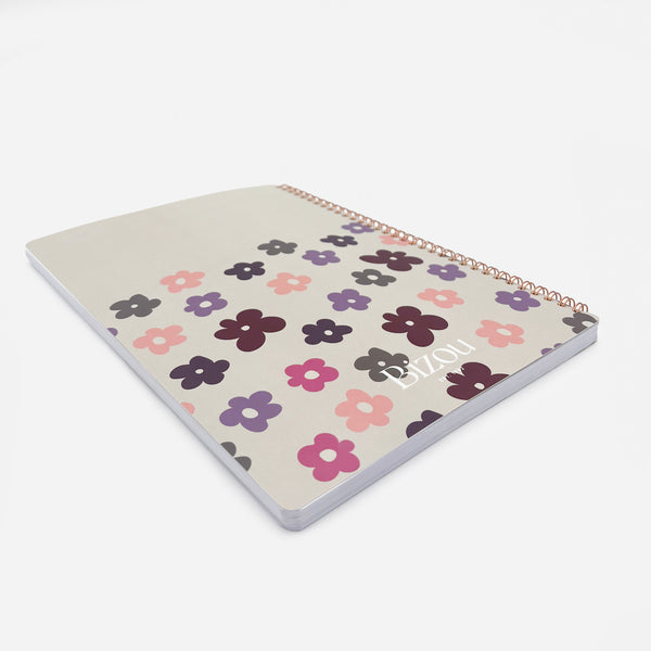 Load image into Gallery viewer, Lilac notebook with flowers
