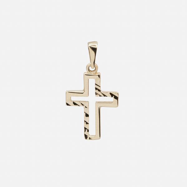 Load image into Gallery viewer, Textured Cross Charm in 10k Gold
