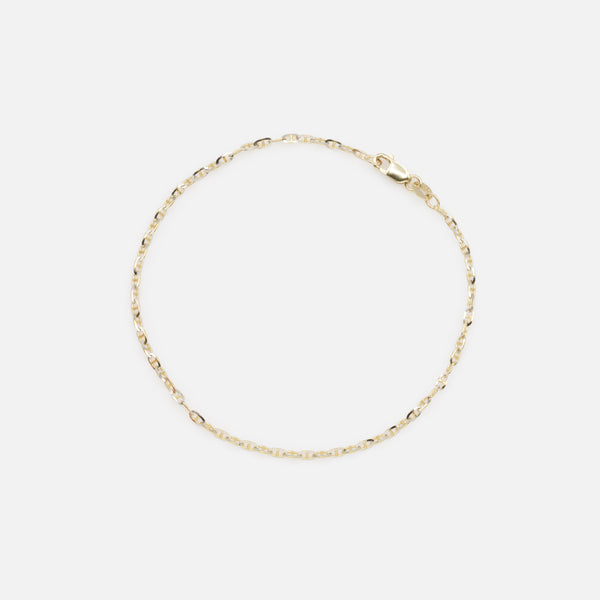 Load image into Gallery viewer, Small navy link bracelet in 10k gold
