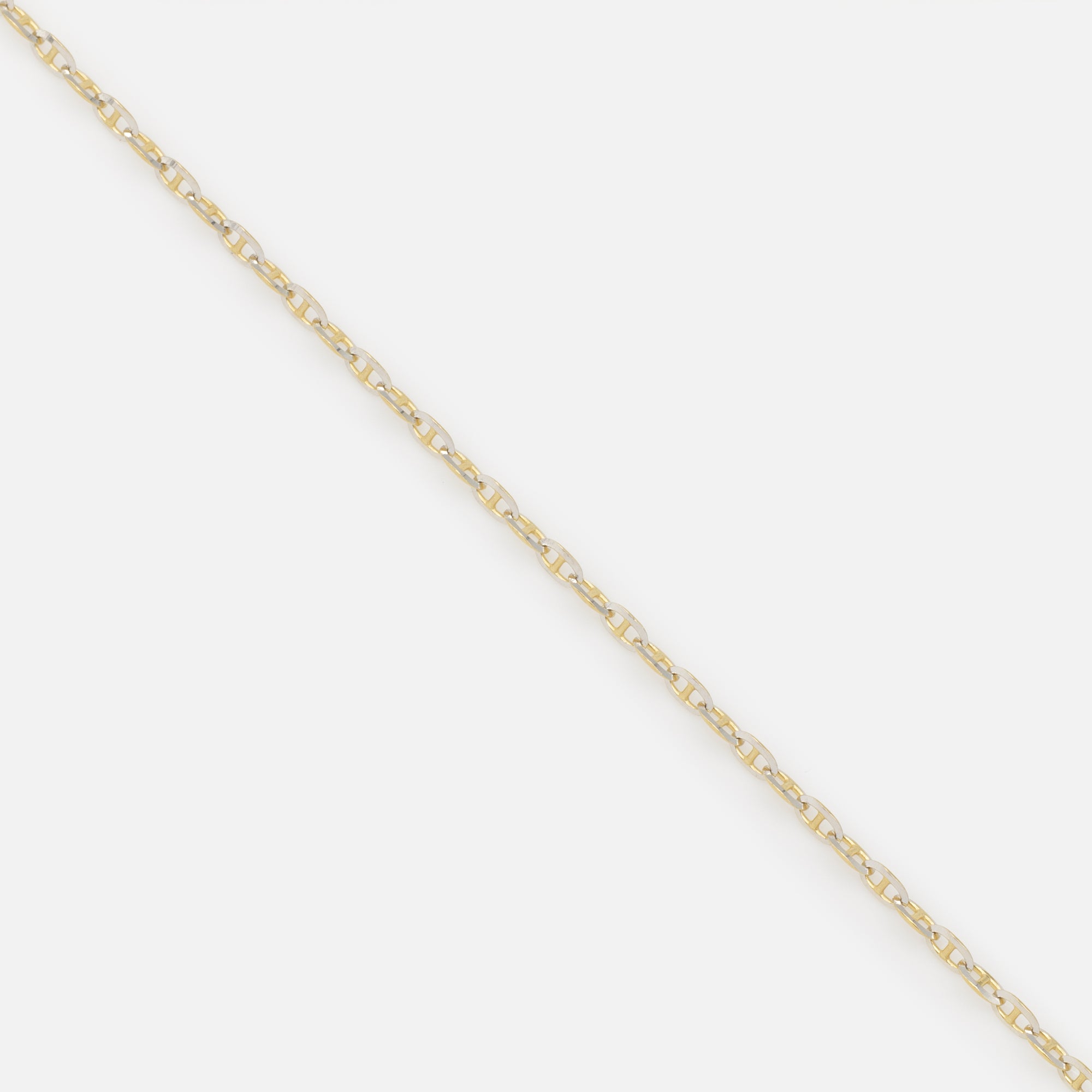 Small navy link bracelet in 10k gold