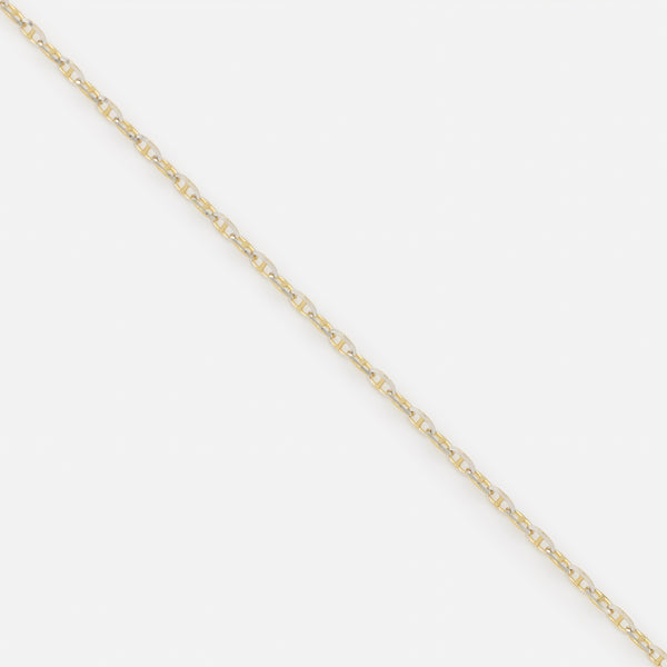 Load image into Gallery viewer, Small navy link bracelet in 10k gold
