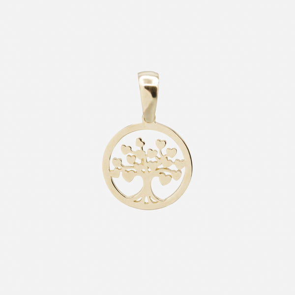 Charger l&#39;image dans la galerie, Breloque arbre de vie feuilles en coeur en or 10 carats

