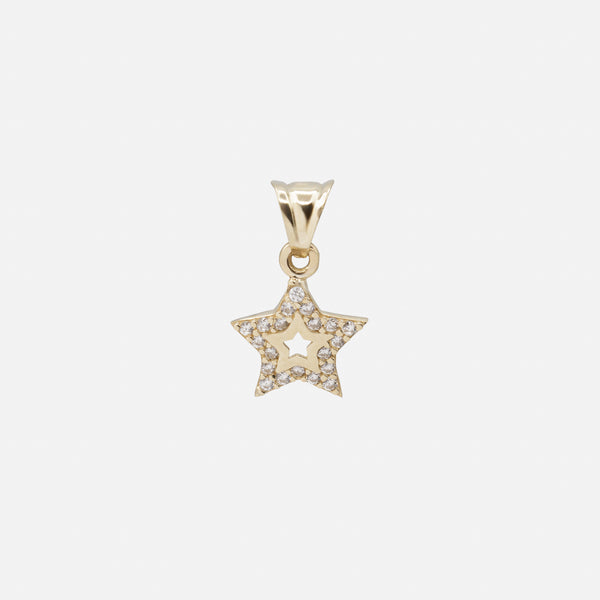 Charger l&#39;image dans la galerie, Breloque étoile avec zircons cubiques en or 10 carats
