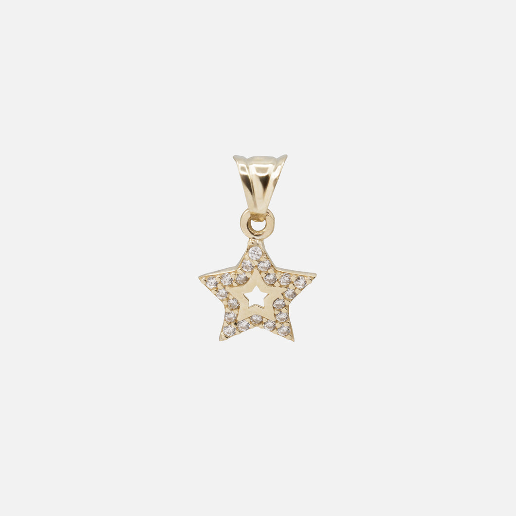 Breloque étoile avec zircons cubiques en or 10 carats