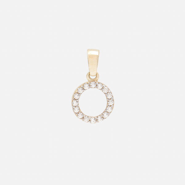 Load image into Gallery viewer, Cubic Zirconia Circle Charm in 10k Gold
