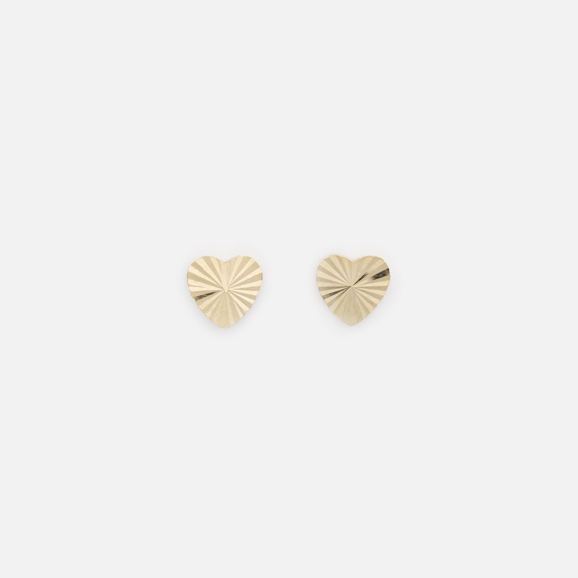 10k Gold Textured Heart Earrings