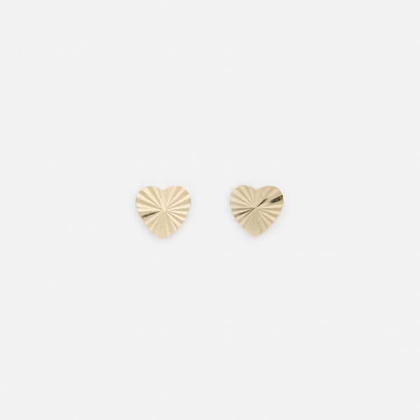 Load image into Gallery viewer, 10k Gold Textured Heart Earrings
