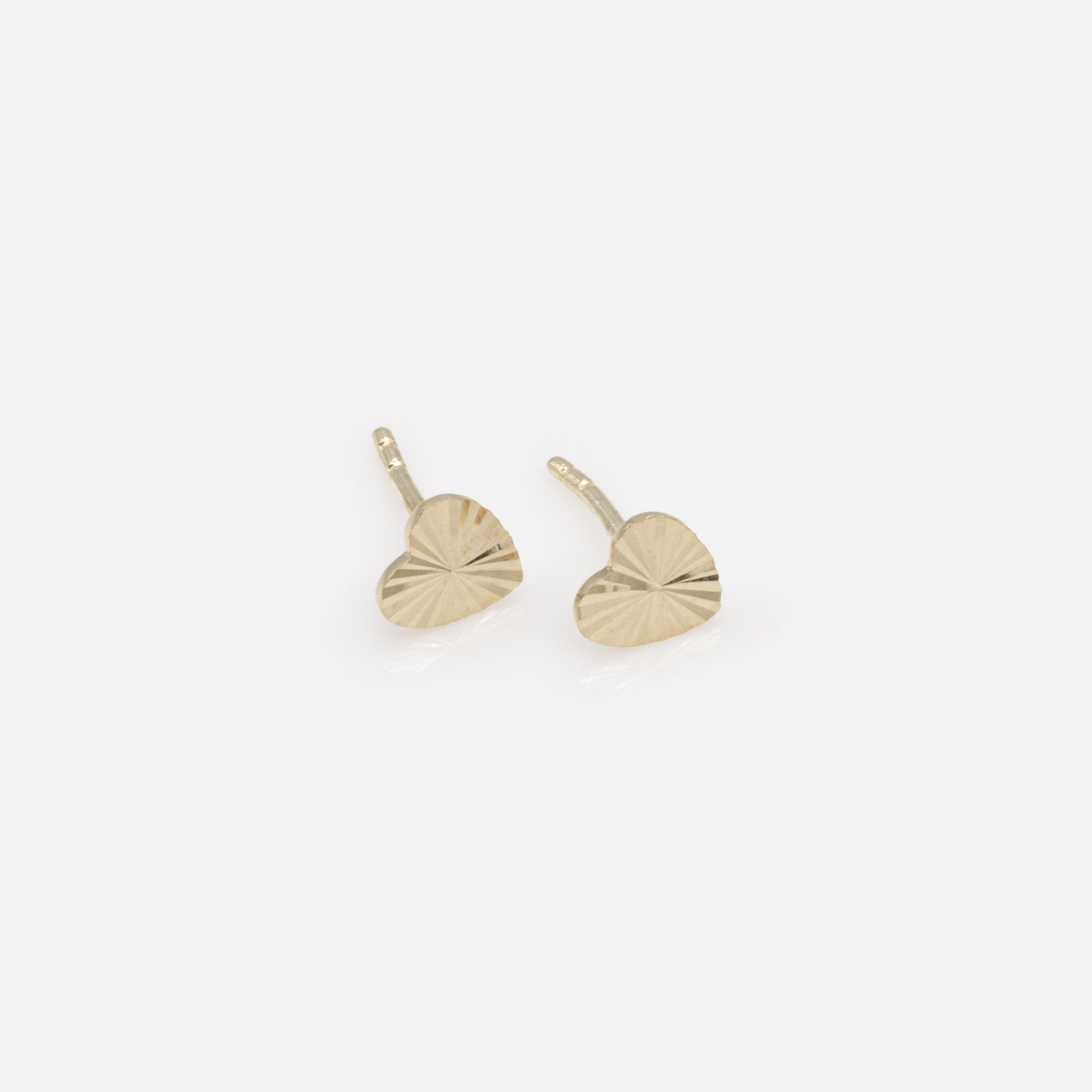 10k Gold Textured Heart Earrings