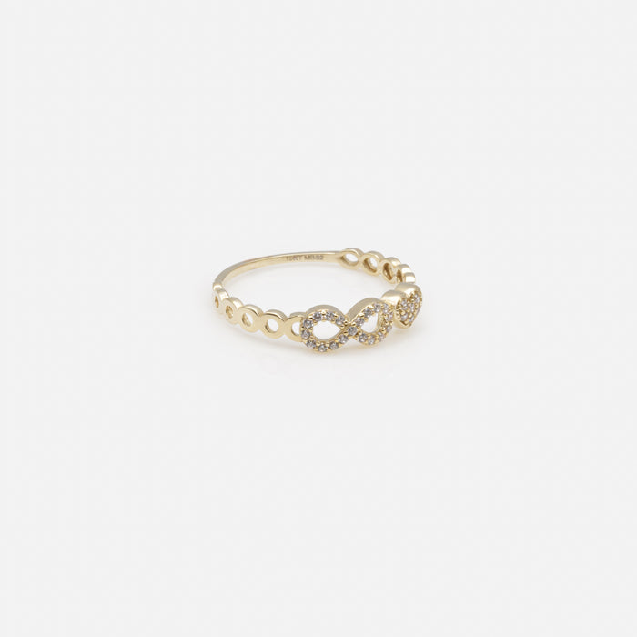 Bague avec cœur et signe infini en or 10 carats