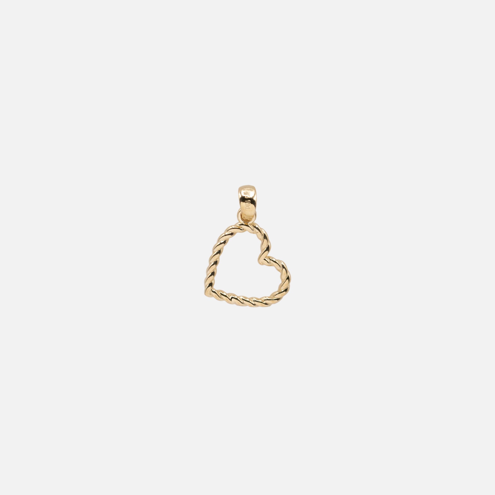 Twisted Heart Charm in 10k Gold