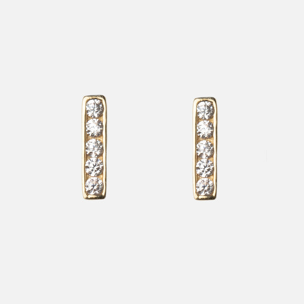 Load image into Gallery viewer, 10k gold fixed bar earrings
