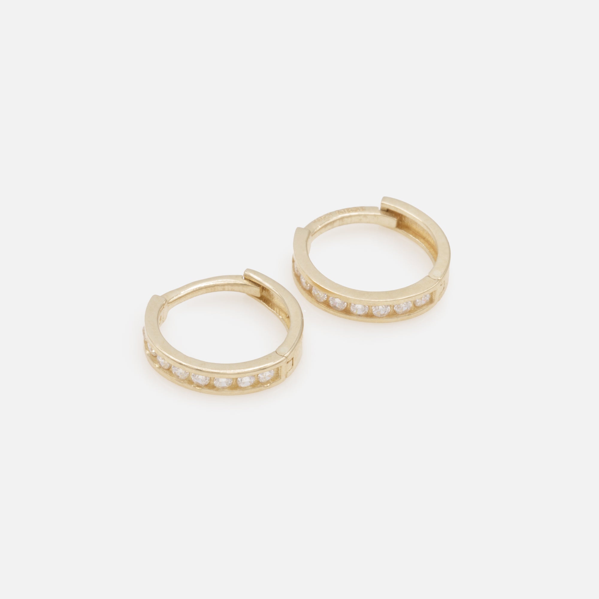 10mm Cubic Zirconia Huggie Earrings in 10k Gold