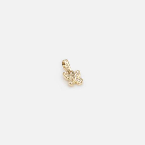Load image into Gallery viewer, Cubic Zirconia Covered Butterfly Charm in 10k Gold
