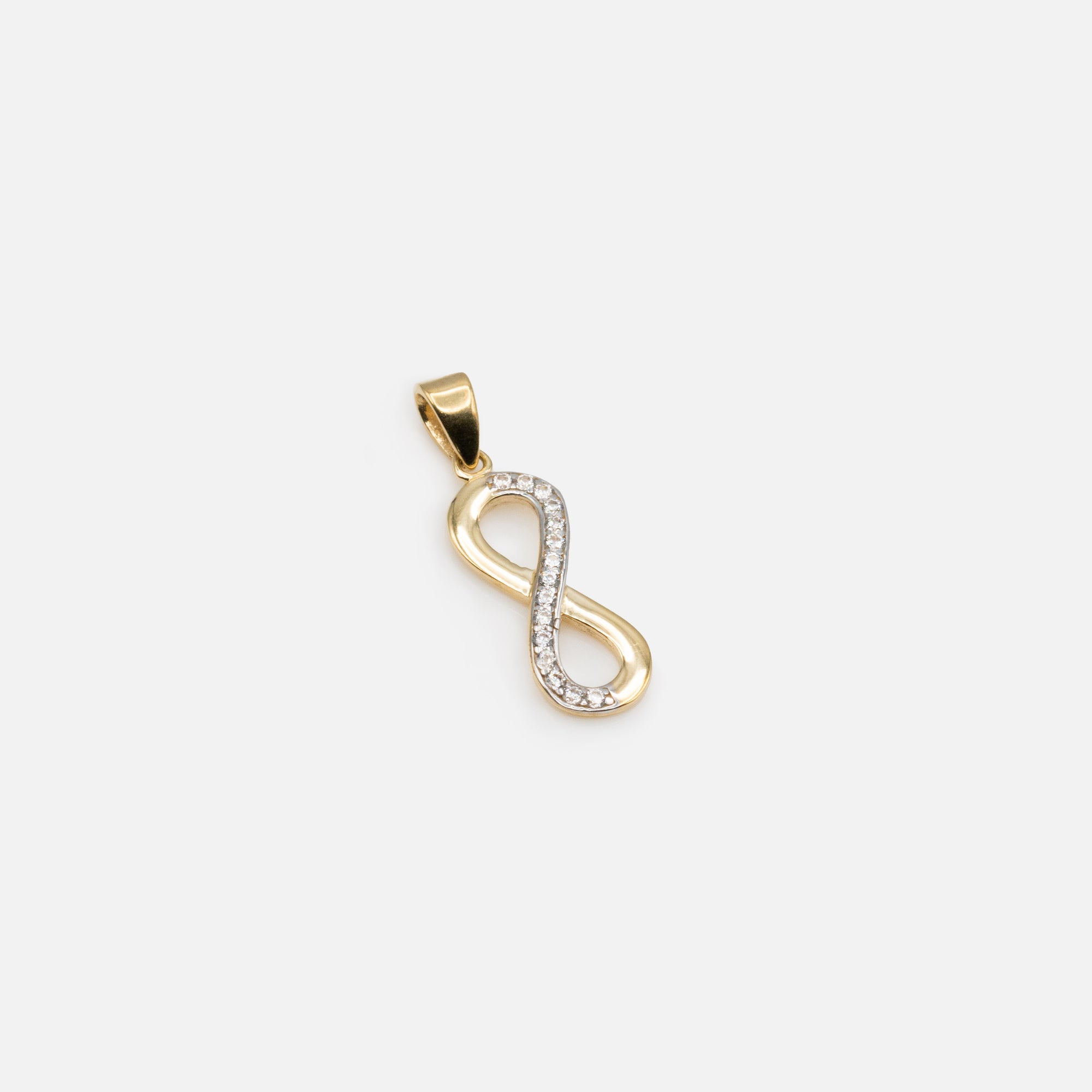 Infinity Sign Charm with Cubic Zirconia in 10k Gold