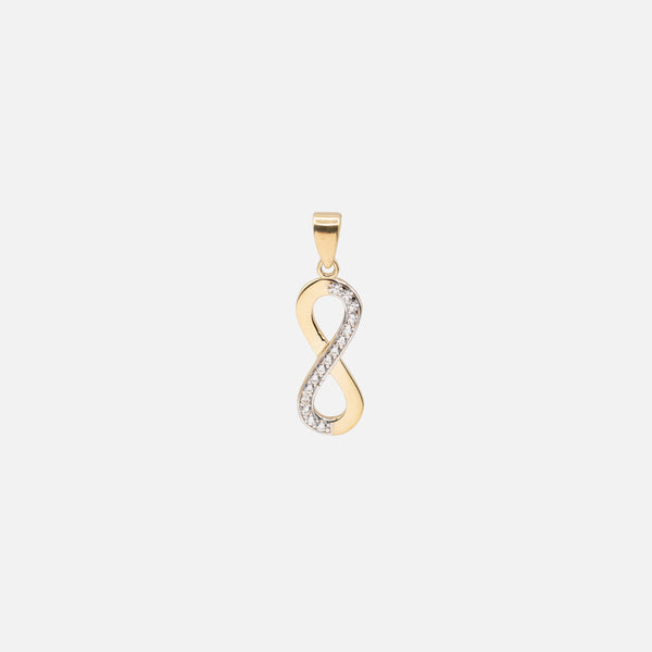 Load image into Gallery viewer, Infinity Sign Charm with Cubic Zirconia in 10k Gold
